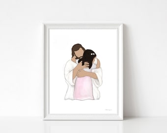 Jesus and Child Art Print: Comforting Embrace (Digital Download)