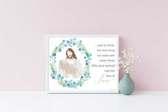 Twin Memorial Art Print, Jesus, Loss Gift (Digital Download)