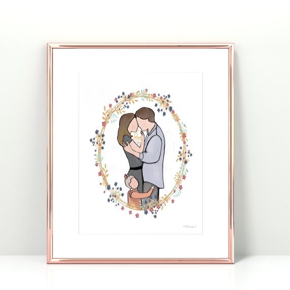 Remembrance Gift, Baby Loss Gift, Family Portrait, Instant Printable, Printable Gift, Same Day Gift, Memorial Art, Memorial Gift, In Memory