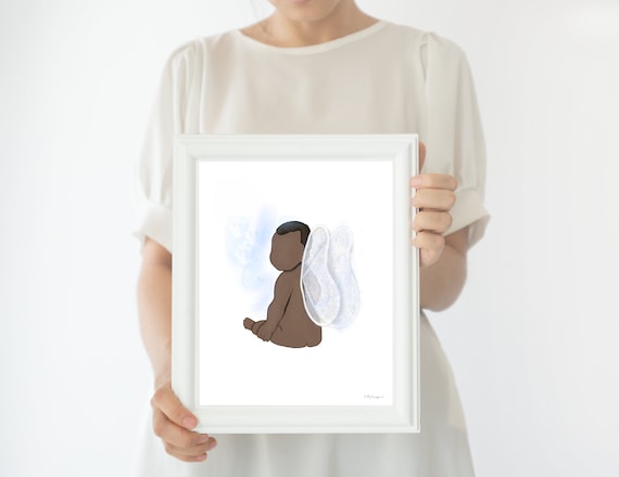 Our Angel, Guardian Angel, Infant Passing, Baby Passing, Baby Funeral Art, Baby Memorial Art, Memorial Printable, Hand Drawn Printable, Art