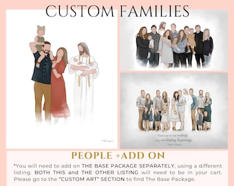 People Add-On, Custom Christian Family Portrait, Personalized Digital Art