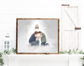 Father and Son Reuniting in Heaven Art Print (Digital Download)