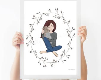 Infant Loss Art Print: Grieving Mother Illustration (Digital Download)