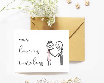 Greeting, Stick Figure Card, Greeting Card, Printable Card, Anniversary Card, Card for Husband, I Love You Card, Printable Cards, Digital