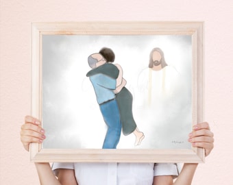Grandparents Reuniting in Heaven Memorial Art Print (Digital Download)