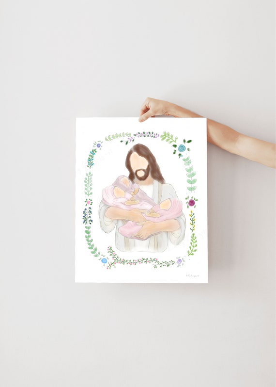 Christ Holding Angel Babies Art Print: Infant Loss Remembrance (Digital Download)