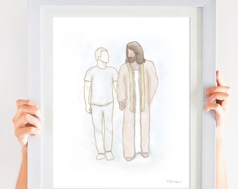 Jesus Christ & Teenager Art Print: Sympathy Gift (Digital Download)