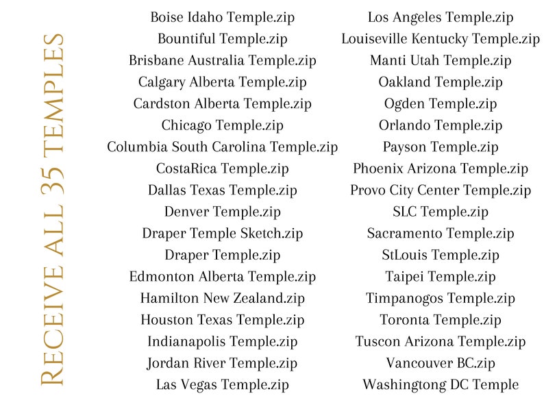 LDS Temple Bundle 35 Temple Printables Art Printables - Etsy