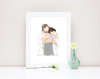Jesus Christ and Boy Art Print: LDS Nursery Decor (Digital Download)