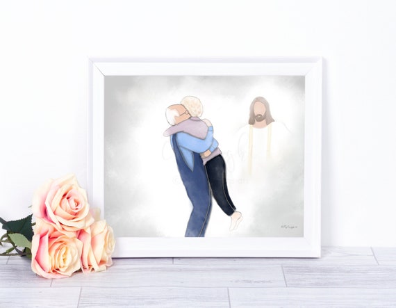 Reunion in Heaven, We'll Meet Again, Spouse Loss, Loss of Parents, Funeral Gift, Funeral Art, Memorial Gift, Memorial Art, Gift for Grieving