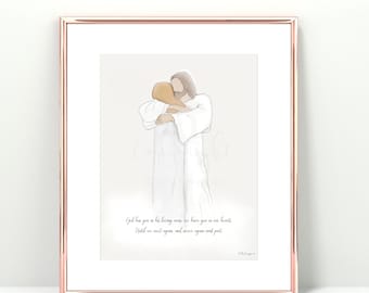 Sympathy Art Print: God's Loving Arms, Loss of Loved One (Digital Painting)