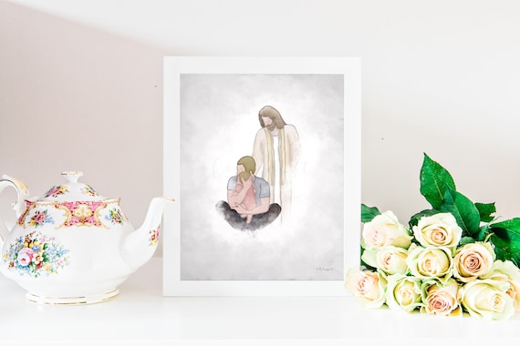 Father & Baby Christ Portrait: Sympathy Gift (Digital Download)