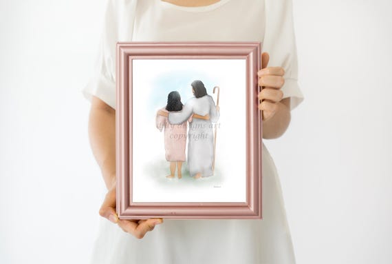 Jesus and Woman Art Print: Comforting Christian Decor (Digital Download)
