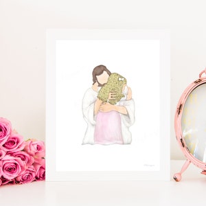 Christ and Child, Printable, Christ Hugging Child, Christ Painting, Digital Painting, Printable Gift, Communion, Religious Decor, Printable
