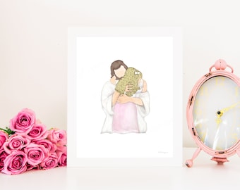 Christ and Child Hugging Art Print: Religious Decor (Digital Download)