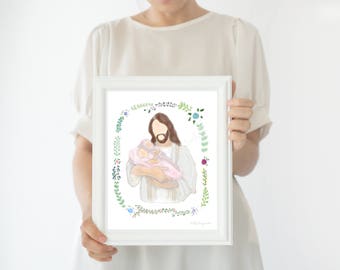 Twin Loss Remembrance Art: Jesus Holding Babies (Digital Download)