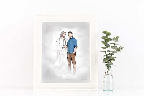 Son Loss Memorial Art: Jesus Greeting in Heaven (Digital Download)