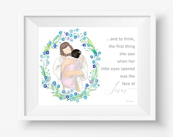 Toddler Hugging Christ Art: Baby Loss Memorial Gift (Digital Download)