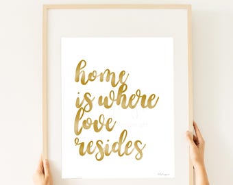 Gold Calligraphy Quote Print – Elegant Home Decor (Digital Download)