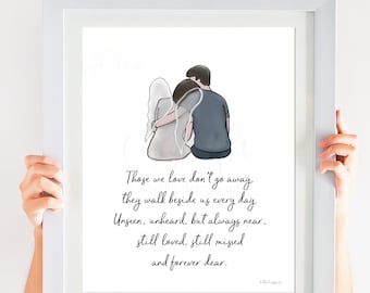 Wife Loss Memorial Art: Angel Wings Bereavement Gift (Digital Download)