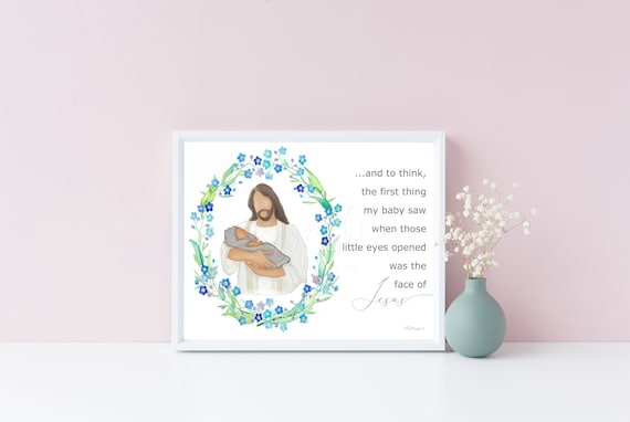 Angel Baby Memorial Portrait: Grief Gift, Rainbow Baby (Digital Illustration)