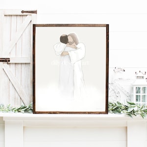 Loss of Loved One, Christ, Loss of Grandparent, Loss of Grandma, Funeral, Funeral Art, Funeral Gift, Funeral Service, Heaven Art, Embrace