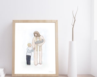 Jesus Christ Watercolor Art Print: Christian Home Decor (Digital Download)