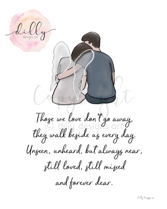 Wife Loss Memorial Art: Angel Wings Bereavement Gift (Digital Download)