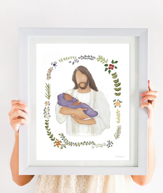 Christ Holding Baby Art Print: Infant Loss Remembrance (Digital Download)