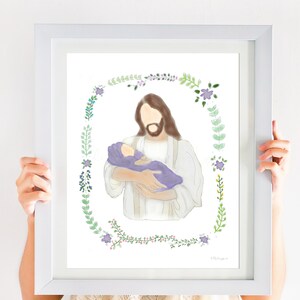 Infant Loss Gift, Miscarriage Gift, Baby Loss Gift, Pregnancy Loss Gift, Stillborn, Stillbirth, Christ Holding Baby, Jesus Art, Baby Loss