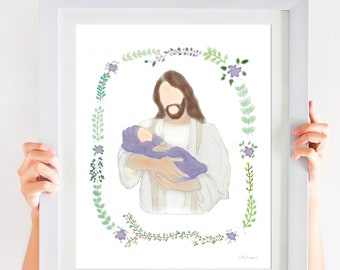 Angel Baby, Printable Art, Miscarriage, Miscarriage Gift, Infant Loss Gift, Christ, Grieving Mother, Death of Baby, Stillbirth, Child Loss,