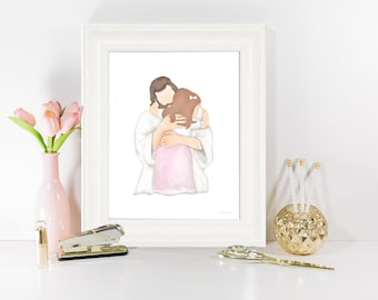 Christ and Child Loss Art Print: Funeral Gift (Digital Download)