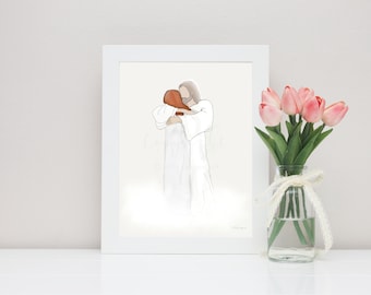 Sympathy Art Printable: Christ in Heaven Funeral Gift (Digital Download)