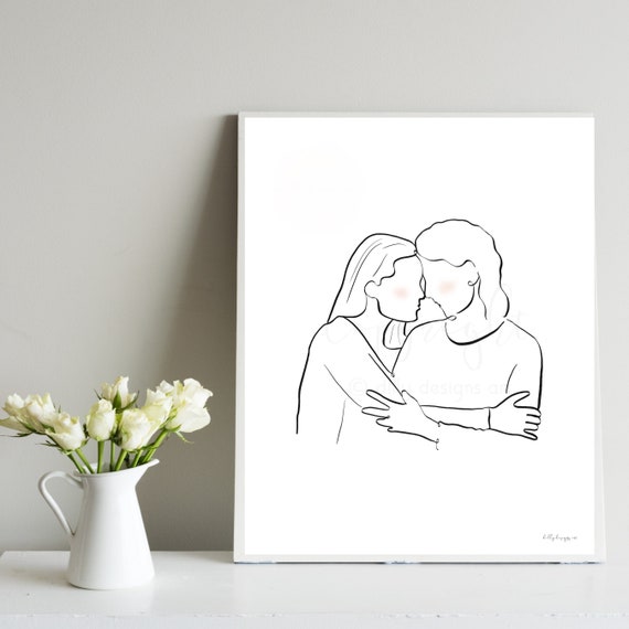Mom and Daughter, Printable Line Art, Mother Gift, Gift for Mom, Adult Daughter, Mom Gift, Mom Art, Mother's Day Gift,Mother's Day Printable