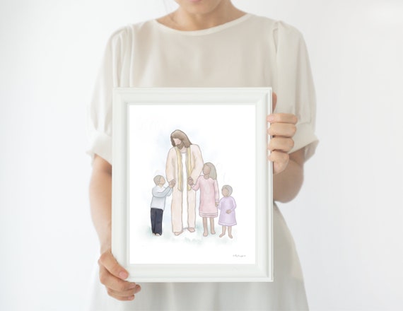 Christ With Children, Children With Jesus, Little Kids With Christ, Little Ones, Jesus Christ Art, Jesus Art, Christ Art, Come Unto Me, Walk