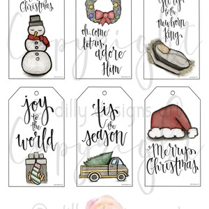 Printable Christmas Tags, Art Gift Tags, Calligraphy Gift Tags ...