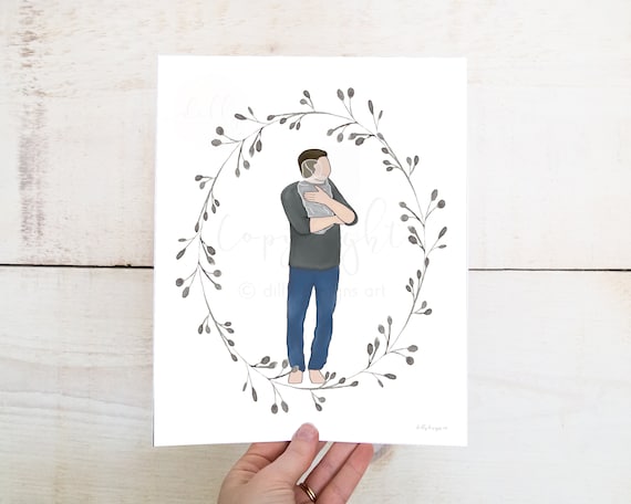 Memorial Painting: Sympathy Gift, Father & Child Art (Digital Download)