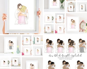Jesus Hugging Child Art Printables – Bundle, LDS Baptism, Primary (Digital Download)