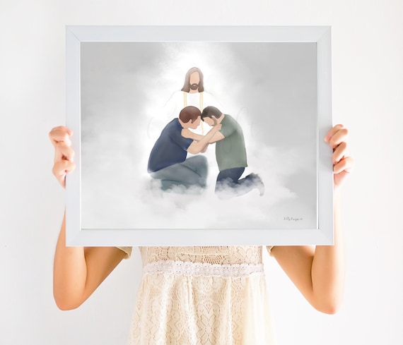 Father and Son Reuniting in Heaven Art Print (Digital Download)