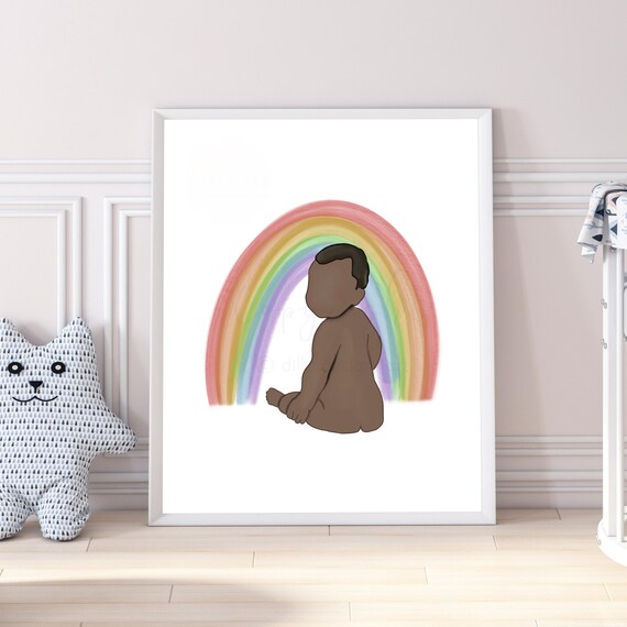 Rainbow Baby Art, Rainbow Baby, Printable Art, Rainbow Print, Hand Drawn Printable, Nursery Decor, Rainbow Nursery, Pregnancy After Loss