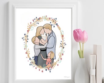 Memorial Faceless Family Art: Infant Loss Gift (Digital Download)