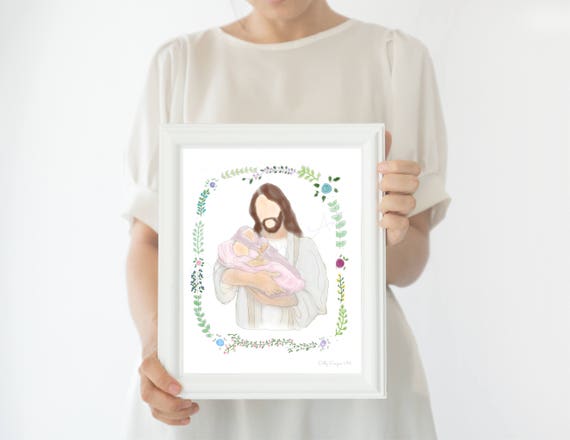 Twin Loss Remembrance Art: Jesus Holding Babies (Digital Download)