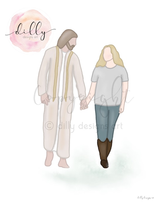 Jesus and Woman Art Print: Comforting Christian Gift (Digital Download)