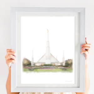 Dallas Texas Temple, LDS Temple Printable, Church of Jesus Christ, Christian Art, Dallas Temple, Texas Temple, Church Art, Temple Gift, Art