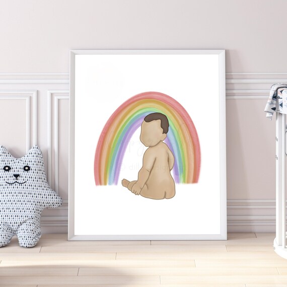 Our Rainbow, Rainbow Baby, Rainbow Baby Art, New Baby Gift, Rainbow Baby Gift, Rainbow Nursery, Miscarriage Gift, Baby Shower Gift, Baby Art