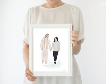 Jesus Footsteps Art Print: Uplifting Faith Gift (Digital Download)