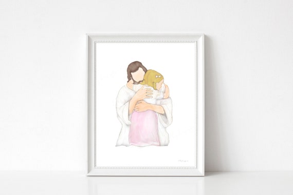 Jesus Hugging Girl Art Print: Christian Girls Room Decor (Digital Download)