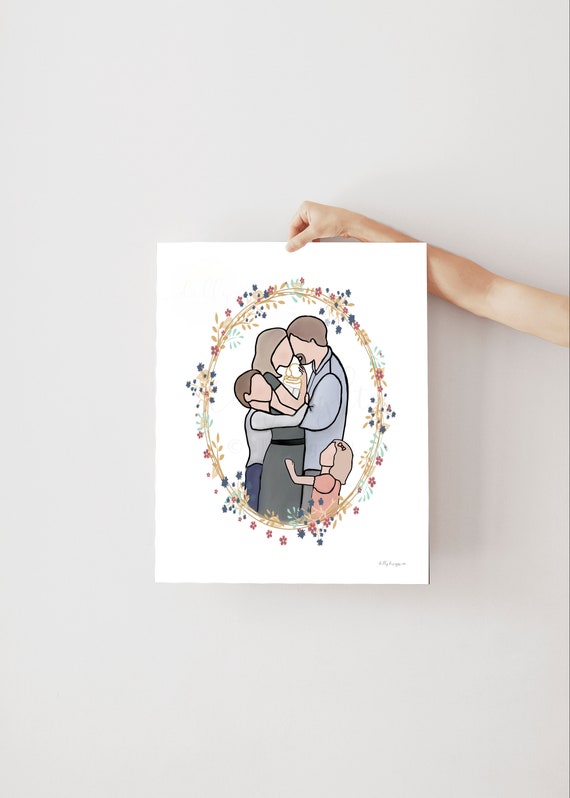 Family Painting: Sibling Loss Memorial Gift (Digital Download)