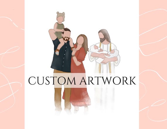 Custom Artwork, Personalized Artwork, Custom Family Art, Personalized Family Art, Custom Gift, Personalized Gift, Printable Art, Hand Drawn