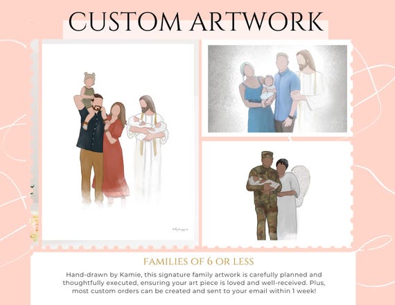 Family Drawings, Family Paintings, Custom Family Art, Personalized Family Art, Custom Gift, Personalized Gift, Printable Art, Hand Drawn